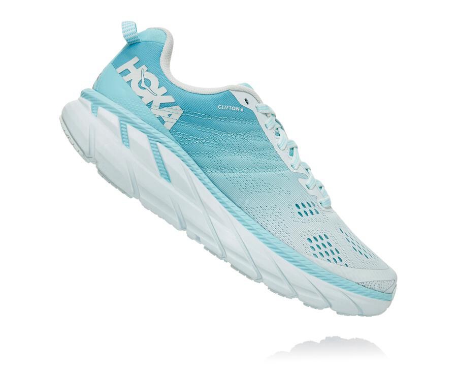 Hoka One One Vandresko Dame - Clifton 6 - Blå/Hvide - 210368ZKP